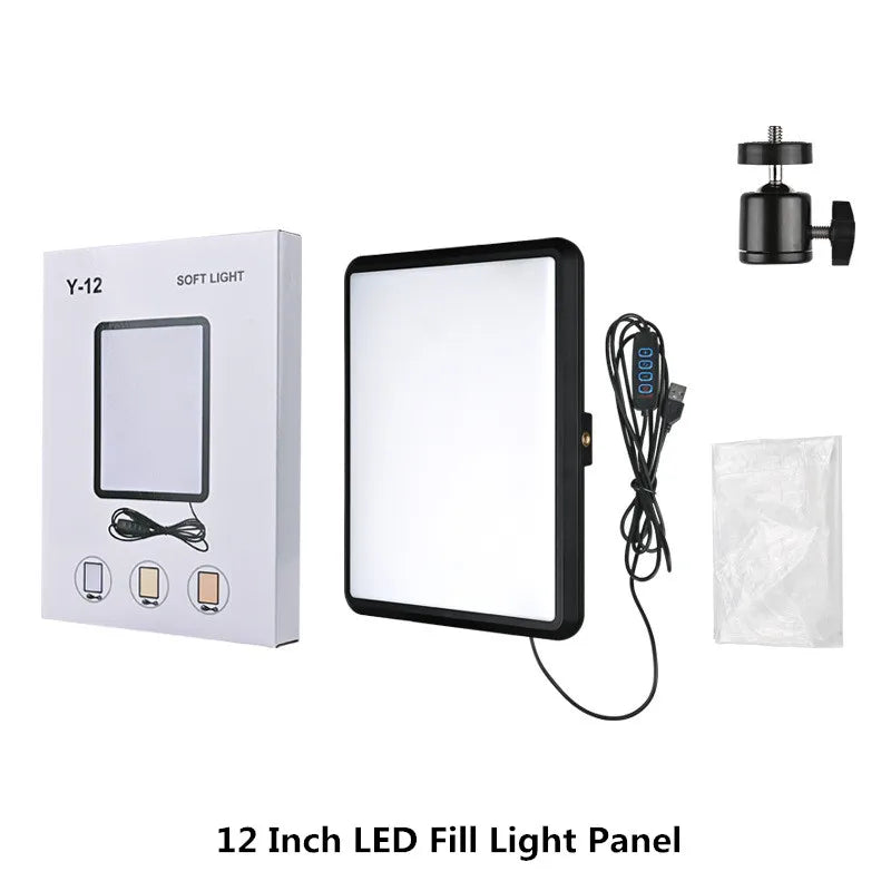 Luz de Videoconferência LED para Fotografia, Luz de Preenchimento Dimmable para Estúdio de Fotografia, Lâmpada de Preenchimento para Transmissão ao Vivo no Tiktok e Youtube