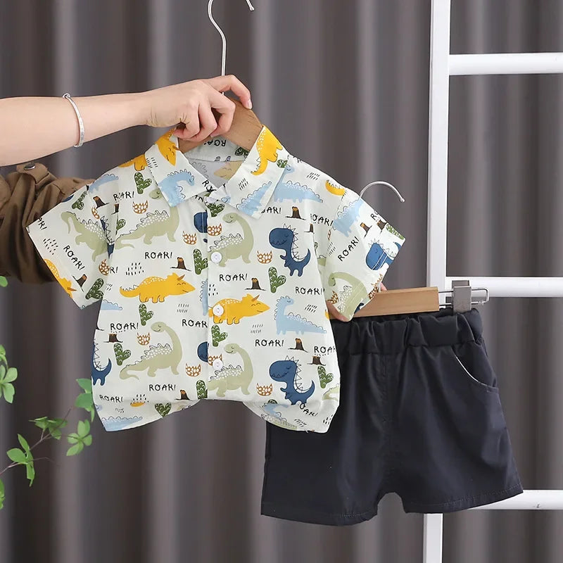 Crianças Roupas mãe Crianças Roupas Crianças Conjuntos Meninos T-shirt Shorts Verão Algodão Manga Curta moda Suit2PCS
