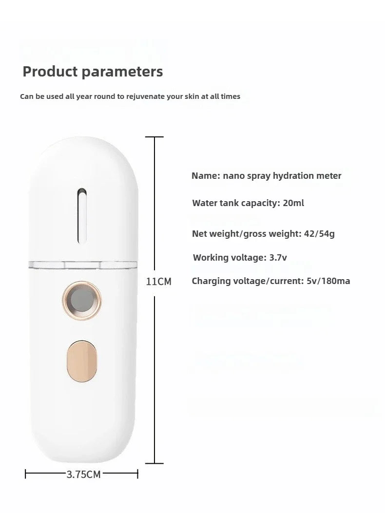 Mini Vaporizador Facial Nano Spray Hidratante