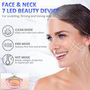 Dispositivo de Beleza para Pescoço EMS de 7 Cores Massageador Facial Lift Rejuvenescedor Removedor de Papada Anti-Rugas Massageador Facial com LED Fotônico para Firmar a Pele
