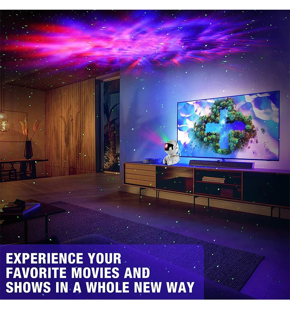Projetor de Luz de Astronauta Galaxy Star - Projetores de Céu Estrelado, Lâmpada de Decoração para Quarto, Nebulosa, Luz Noturna de LED, Presente para Crianças e Adultos