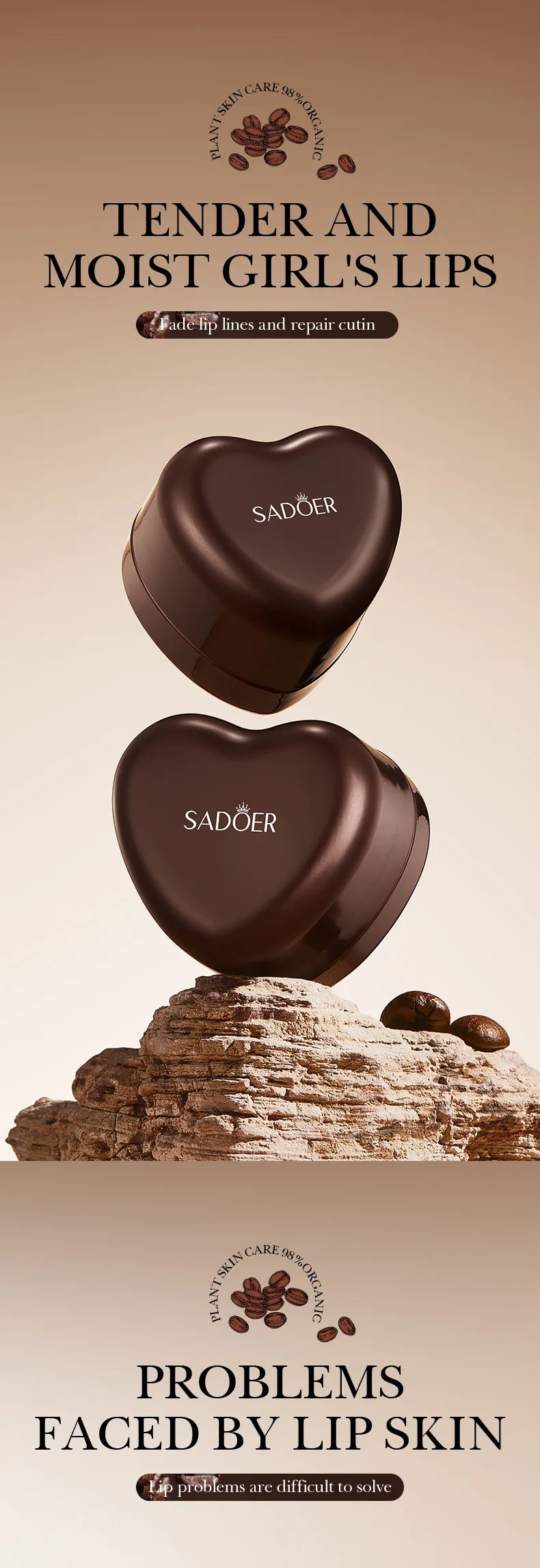 Máscara Labial Hidratante SABOR café