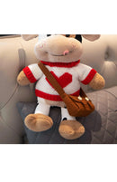 26 CM Simulação Animais de Gado Brinquedos de Pelúcia Cartoon Leite Vaca Boneca de Pelúcia Macio Suéter de Pelúcia Travesseiro de Vaca Brinquedo de Decoração de Casa