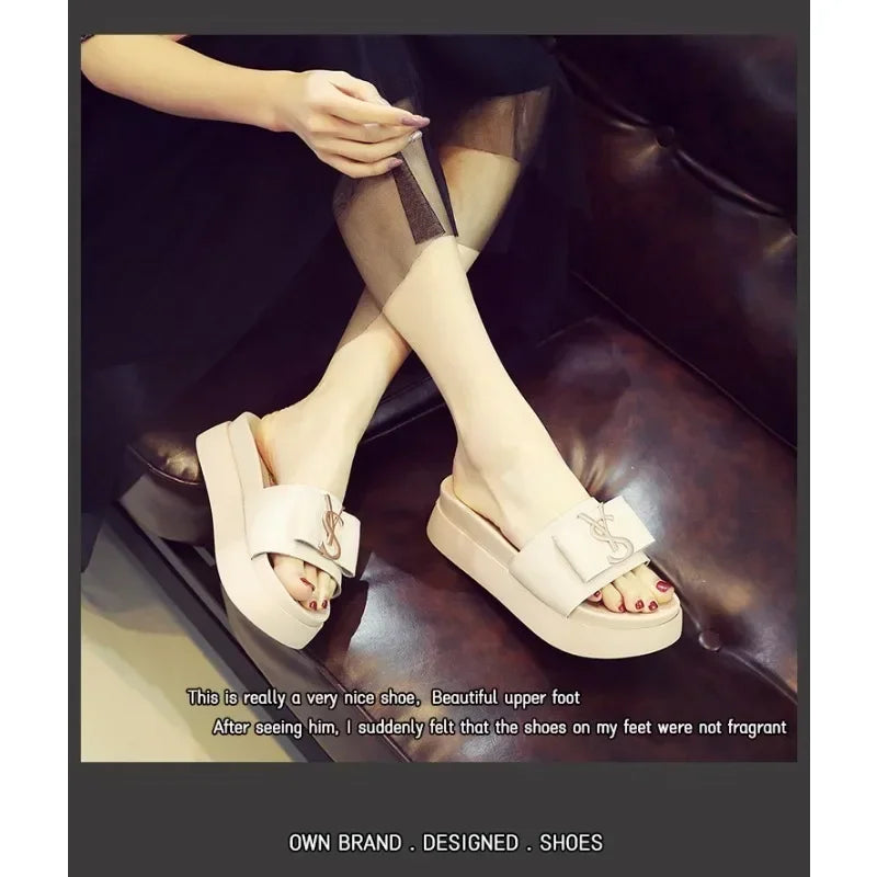 Chinelos Sapatos de Verão Mulheres Plataforma Design Slides Letras Da Moda Senhoras Sapatos Chinelo Casual Fora Antiderrapante Chinelos Sandálias