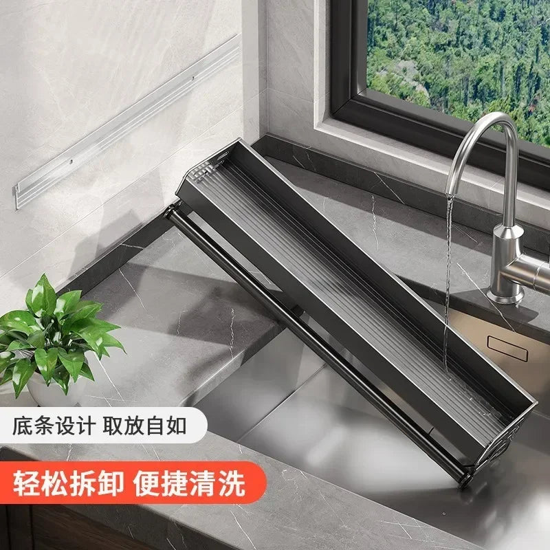 Elegante rack de condimentos de cozinha montado na parede com caixa de armazenamento Suporte multifuncional para utensílios domésticos com dispensador de vinagre de óleo