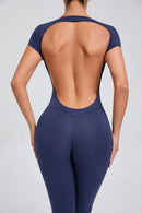 Sexy Mangas Compridas Terno Feminino Macacão Secagem Rápida Roupas de Ioga Treino Bodysuits Backless Esportes Macacão Mulheres Ginásio