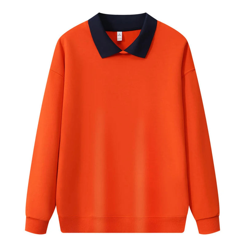 Moletom com capuz de gola polo de manga comprida unissex, blusa de moletom fashion com blocos de cores e patchwork, com capuz para homens, elegante, moletom masculino