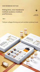 1 Caixa de Máscara em Pó Liofilizado de Peptídeo de Colágeno Set Levanta e Firme o Rosto em V Ácido Hialurônico Clareia, Hidrata e Rejuvenesce a Pele