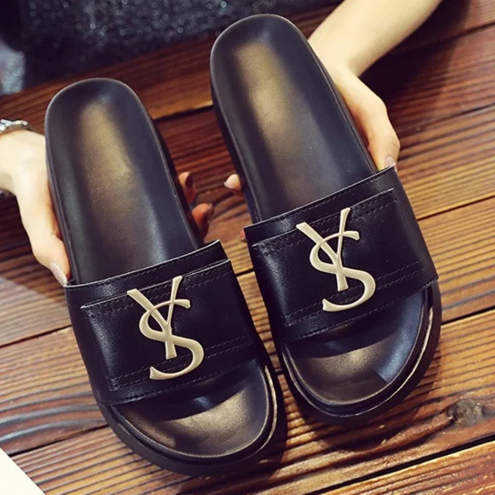 Chinelos Sapatos de Verão Mulheres Plataforma Design Slides Letras Da Moda Senhoras Sapatos Chinelo Casual Fora Antiderrapante Chinelos Sandálias