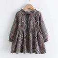 Urso Líder Novo Outono Meninas Vestido Primavera Crianças Princesa Vestido Casual Trajes Florais Crianças Roupas Flores Vestidos 2-8 Anos