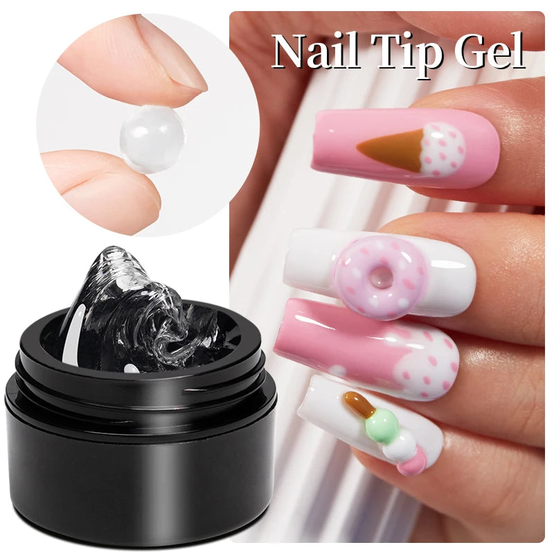 Solid Nail Tip Gel For Quickly Extend Nail Transparent 3D Modeling Carve Gel Soak Off UV Nail Art Gel Varnish 15ML Function Gel