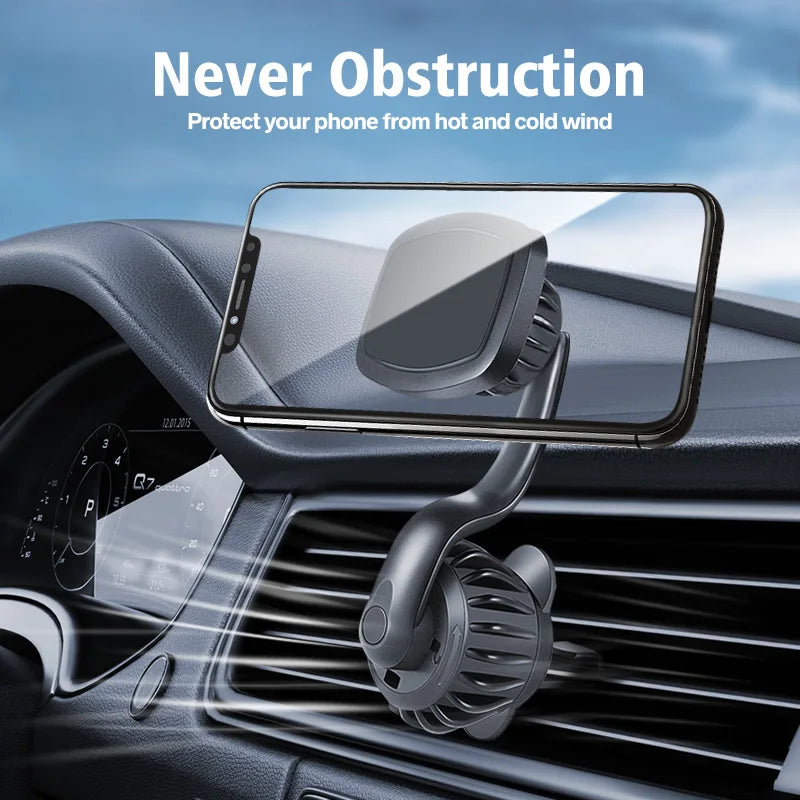 Suporte para Celular Móvel, Suporte Magnético Forte para Carro, Bracket Redondo Dobrável 720° para Celulares Universais, Suportes para Montar no Carro Novo