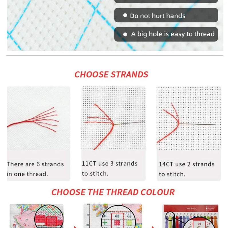 Bird Girl Pré-Impresso Cross Stitch Kit Completo DIY Bordado DMC Fios Artesanato Tricô Hobby Pacote Mágico Jóias