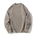 Suéter de gola redonda, cor sólida, básico, masculino, feminino, outono, inverno, parcimonioso, simples, casal, suéter de malha, quente, macio