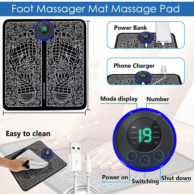 Massageador de pés elétrico Almofada de massagem muscular Treinador de relaxamento para massagem Fitness Esporte ao ar livre Casa Família Relaxar
