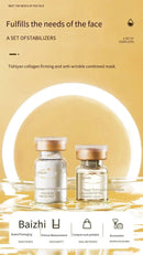 1 Caixa de Máscara em Pó Liofilizado de Peptídeo de Colágeno Set Levanta e Firme o Rosto em V Ácido Hialurônico Clareia, Hidrata e Rejuvenesce a Pele