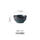 Pratos de cerâmica vitrificada em forno azul, pratos de jantar para micro-ondas, tigelas de salada de arroz redondas, talheres domésticos