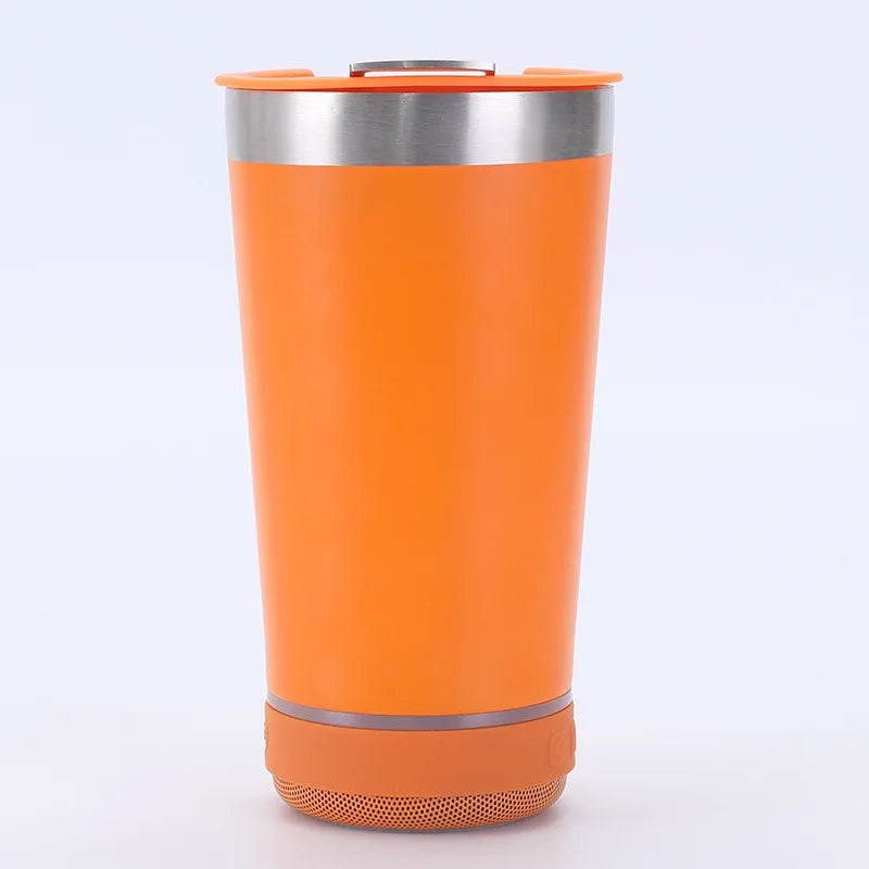 Copo Térmico de Aço Bluetooth Criativo 16oz 450ml com Dupla Camada, Refrigerador de Gelo para Carro, Coffee e Cerveja, Garrafa Térmica