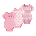 Kiddiezoom 3 PCS Moda Verão Manga Curta Cartoon Baby Bodysuit Algodão Recém-nascido Menino Menina Roupas