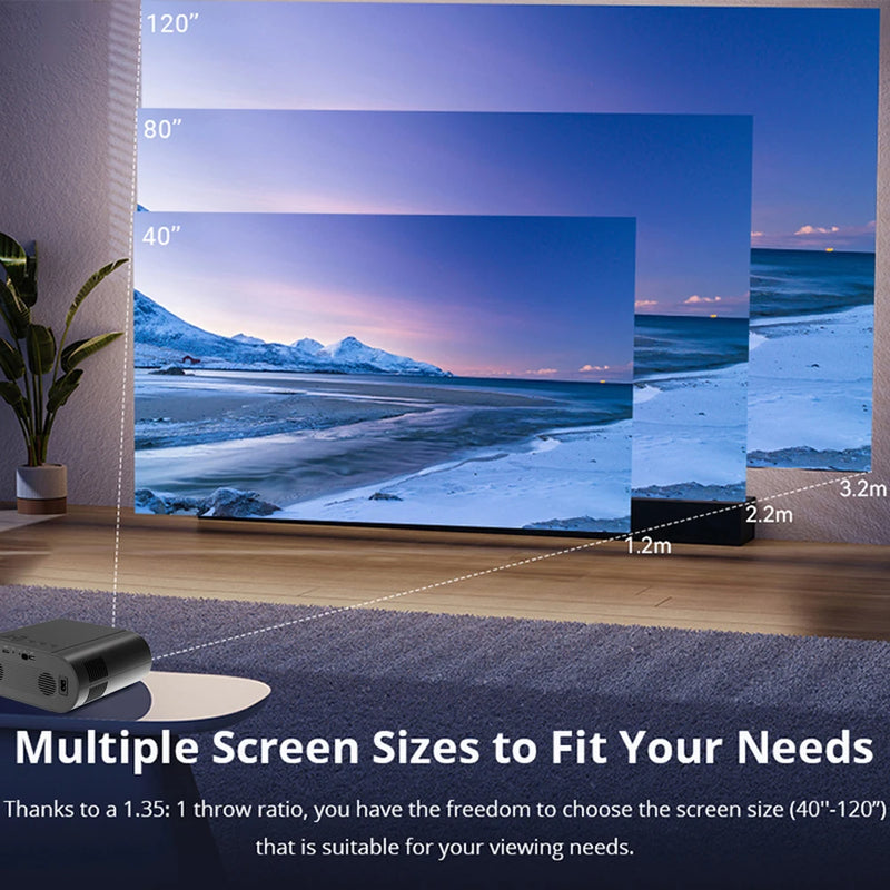 DITONG proyector 4k projetor led 1080p Android com Dual WiFi 6 e Bluetooth AutoFocus Home Theater HD Native smart home