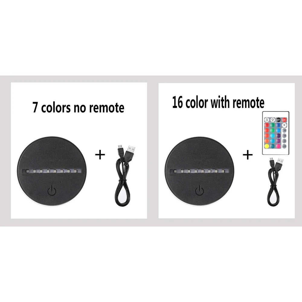 Luz noturna de ponto de ilusão 3D com controle remoto e lâmpada de decoração de quarto de toque inteligente Aniversário Dia dos Namorados Presentes de Natal