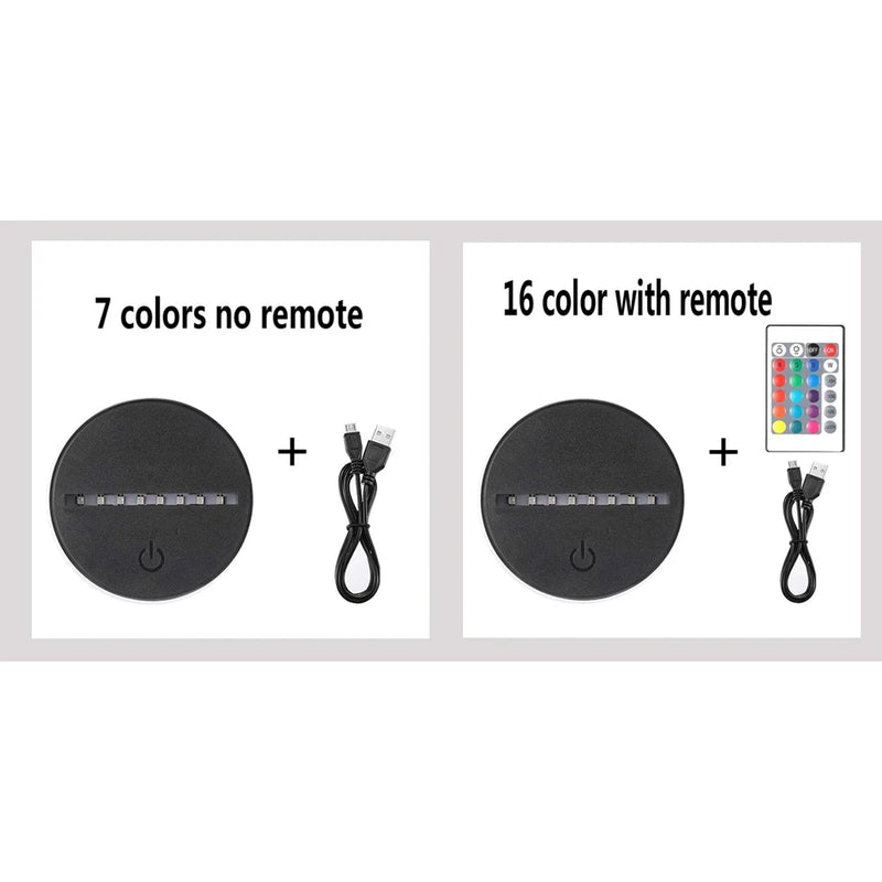 Luz noturna de ponto de ilusão 3D com controle remoto e lâmpada de decoração de quarto de toque inteligente Aniversário Dia dos Namorados Presentes de Natal