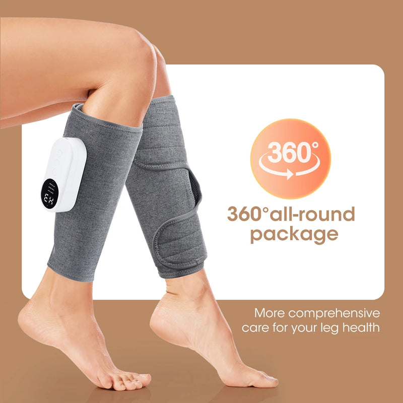 Massageador de Panturrilha Elétrico com Aquecimento, Amassamento e Pressão de Ar - Massageador de Pernas para Circulação Sanguínea, Compressão de Ar para Pernas, Sem Fio