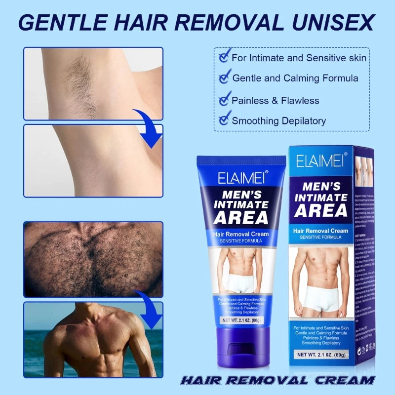 Creme de Depilação Masculino Depilação Indolor Longa Duração Calmante Depilatório