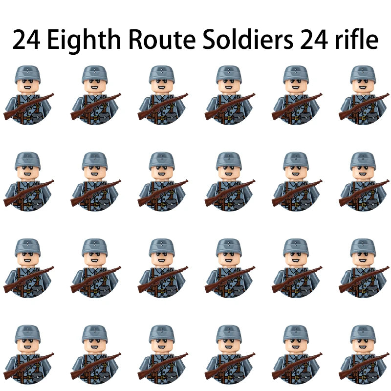 40 pcs/lote ww2 personagens militares wwii soldados do exército blocos de construção montagem de tijolos do exército nacional armas brinquedos para crianças