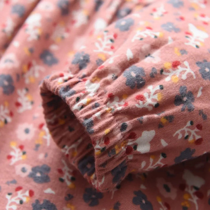 Urso Líder Novo Outono Meninas Vestido Primavera Crianças Princesa Vestido Casual Trajes Florais Crianças Roupas Flores Vestidos 2-8 Anos