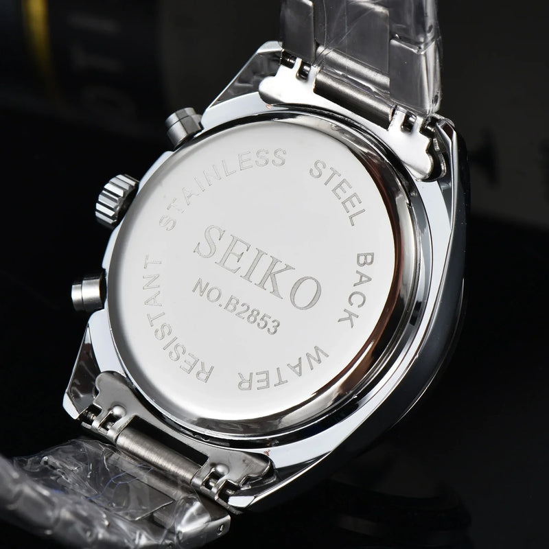 Seiko Marca de Luxo Moda Negócios Esportes Casuais Multifuncional Cronógrafo Venda Quente Mens Relógio de Pulso de Quartzo Não Mecânico
