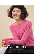 Pulôver feminino outono/inverno 100% puro suéter de caxemira casual suéter de malha gola redonda solto Tops básico versátil Blusa