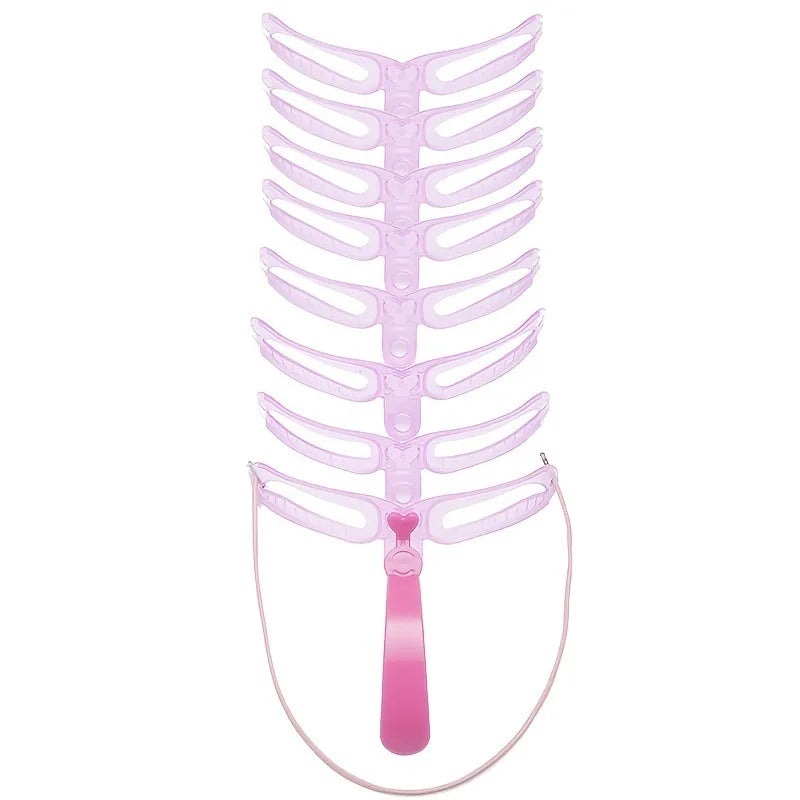 Molde de Sobrancelha 8 em 1 Reutilizável, Carimbo de Sobrancelha, Conjunto de Modelos para Maquiagem, Ferramentas para Maquiagem de Sobrancelhas