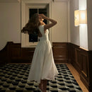 Elegante Branco Plissado A Linha Grande Hem Vestido de Festa Moda Feminina Slash Neck Slim Backless Vestidos 2025 Vestes Femininas Do Clube Verão