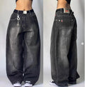 Moda americana 2025 Southpole New Y2k Branco Homens Estampado Jeans Gótico Retro Calças Soltas Calças Largas Casuais de Rua Calça Jeans Casal