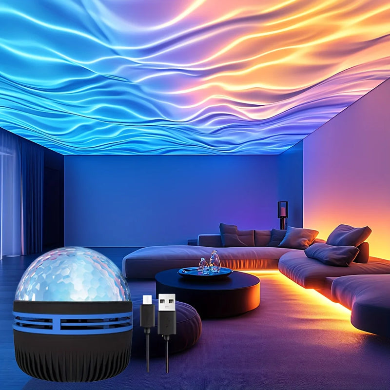 Projetor do céu noturno estrelado LED NightLights USB Plug-in Controle Remoto RGB Galaxy Light 7 modos para decoração de bar de quarto de sala de festas