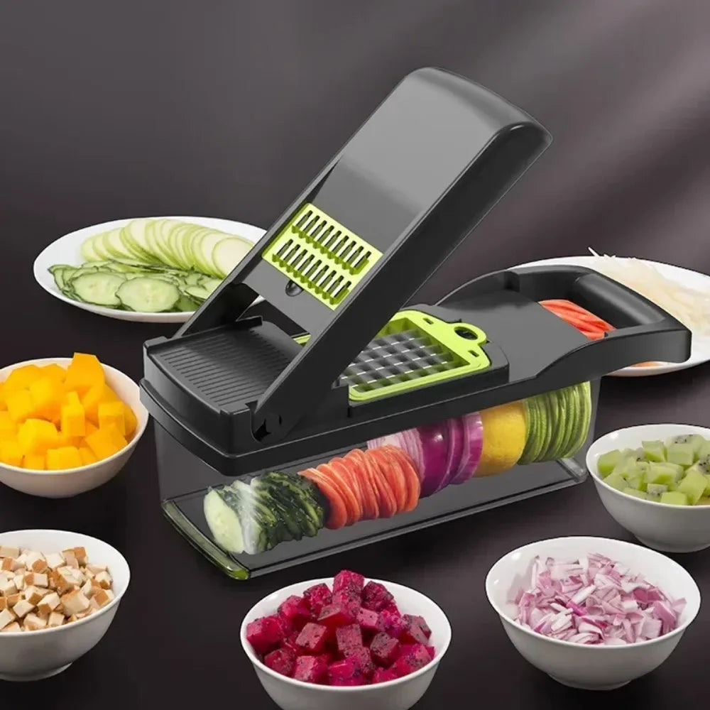 16/25 em 1 Cortador Multifuncional de Legumes com Cabo Ralador de Alimentos Cortador de Legumes Fatiador Picador Itens de Cozinha Ferramenta de cocina