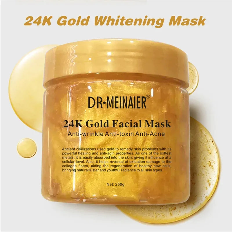 Máscara facial de sono reparadora com colágeno e ouro 24K 250g
