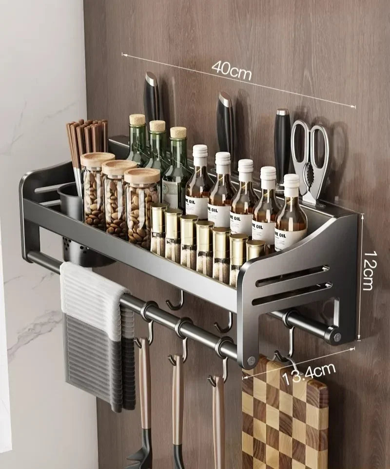 Multifunctional Storage Rack Cutting Board Holder Wall Spice Rack Utensils  for Kitchen Seasoning Rack Spoon Holder Organize