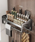 Multifunctional Storage Rack Cutting Board Holder Wall Spice Rack Utensils  for Kitchen Seasoning Rack Spoon Holder Organize