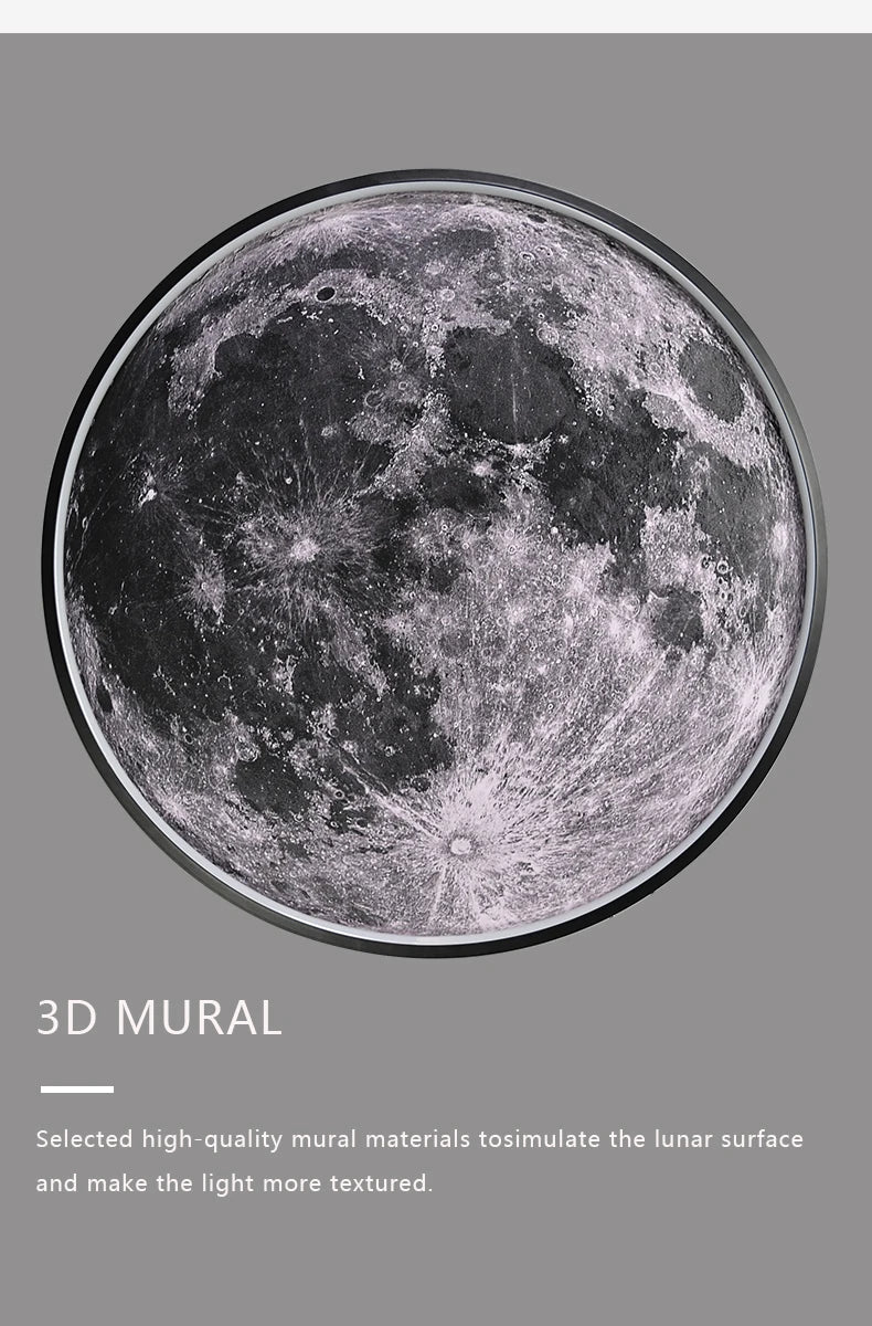 Luminária de Parede IRALAN Lua 3D Mural Luminária Terra Luminária de Teto com Controle Remoto para Sala de Estar Lâmpada LED Realista Acessórios para Casa