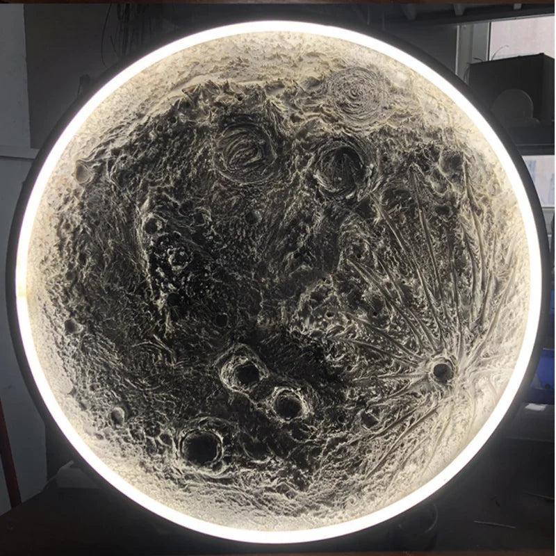 Lâmpada de parede 3D Crater moderna Luxo Redondo Tridimensional Alívio Lua Design Embelezado Decoração de Casa 3 Cor Lâmpada Mural
