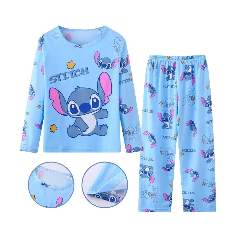 2 pçs/set Novo HOT Disney Stitch Crianças Pijamas para Meninos e Meninas Conjuntos Kid Home Wear Travel Casual Sleepwear Terno Presente Bonito