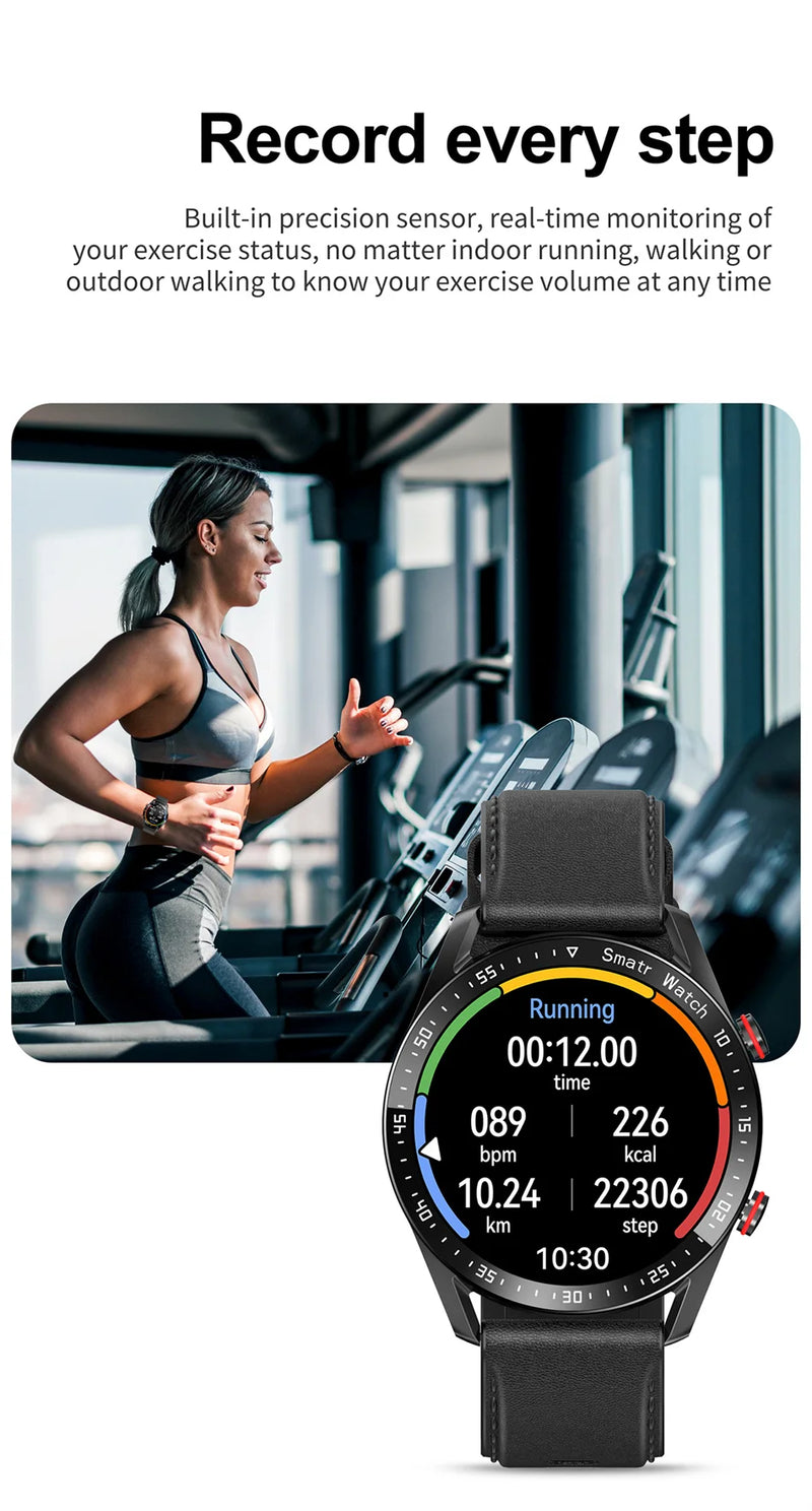 Para Smart Watch da Série Watch GT para Homens e Mulheres, Tela HD, Chamada via Bluetooth, Rastreador GPS, Monitor de Frequência Cardíaca, IP68 à Prova d'Água, SmartWatch Novo 2024