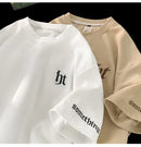 Hefty Walfr Checks Estilo Japonês Ins Camiseta de Manga Curta para Homens Primavera Verão Juventude Oversize Gola Redonda Meia Manga