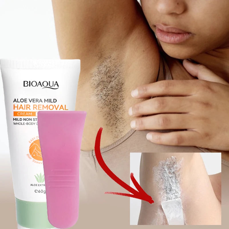 Creme de Depilação Depiladora Permanente Creme Áreas Íntimas Saúde Indolor Removedor de Pêlos Inibidor de Crescimento para Homens Mulher Cuidados com o Corpo