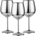 os copos de vinho altos de aço inoxidável 3PCS, projeto moderno elegante, 18oz, podem ser usados para o presente do dia do Valentim e o uso home