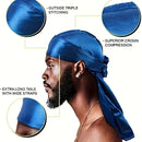 Boné de Seda Durag para Homens Bandana Silky DuRag Doo Rag Long Tail Waves Cap