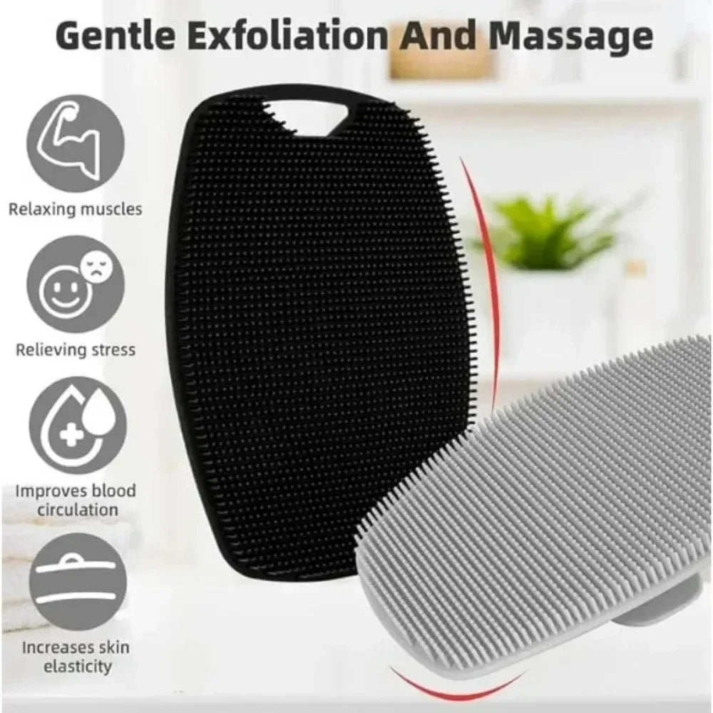 Escova Esfoliante de Silicone com Cabo Antiderrapante