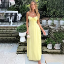 Townlike Elegante Maxi Cintura Longa Envoltório Linha A Vestido Mulheres Alça de Espaguete 2024 Vestido Primavera Verão Sem Encosto Vestidos de Festa Sexy